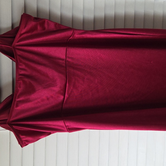 Windsor Deep Red Satin Dress - Picture 7 of 11